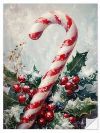 Selvklæbende plakat Christmas Candy Cane