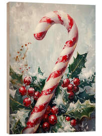 Wood print Christmas Candy Cane