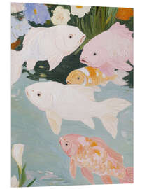 Hartschaumbild Rosa Fische