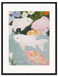 Gerahmter Kunstdruck Rosa Fische