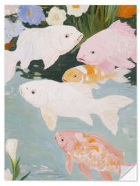 Wandsticker Rosa Fische