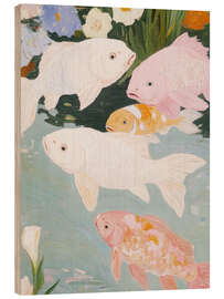 Cuadro de madera Pink Fishes - DejaReve