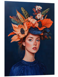 Obraz na PCV Woman with floral hat