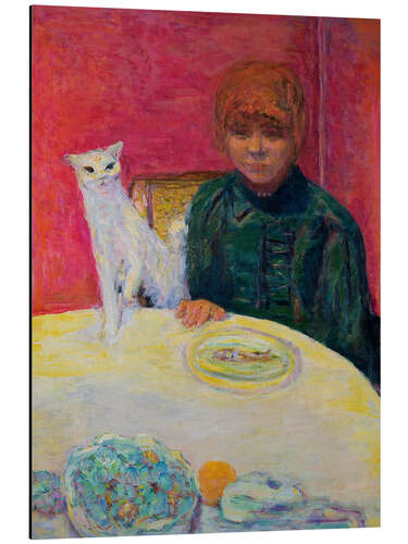 Aluminiumsbilde Woman with a Cat, 1912