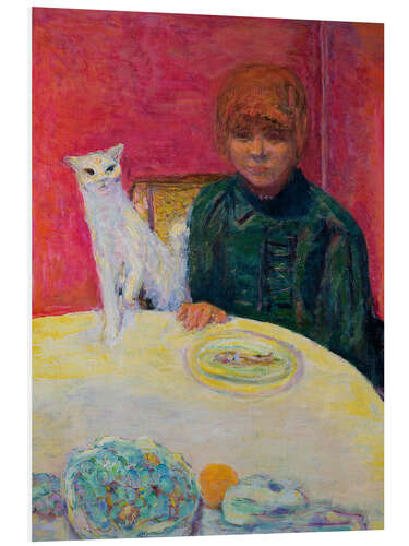 Hartschaumbild Frau mit Katze, 1912