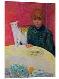 Hartschaumbild Frau mit Katze, 1912