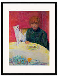 Plakat artystyczny premium w ramie Woman with a Cat, 1912