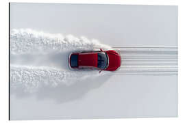 Tableau en aluminium Test drive in the icy north - Peter Roder