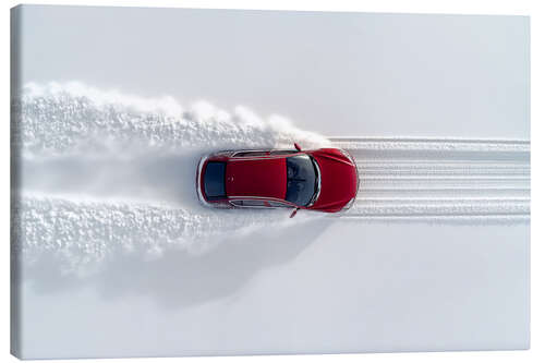 Tableau sur toile Test drive in the icy north