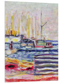 Hartschaumbild Ein Hafen in der Normandie, 1930