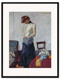 Impresión de arte enmarcada A Woman Undressing - Pierre Bonnard
