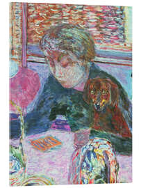 Tableau en verre acrylique Portrait with Dog, 1940 - Pierre Bonnard