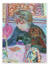 Veggbilde Portrait with Dog, 1940 - Pierre Bonnard