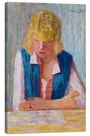 Lærredsbillede La Blonde au gilet bleu, 1922