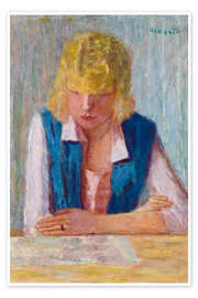 Veggbilde La Blonde au gilet bleu, 1922 - Pierre Bonnard