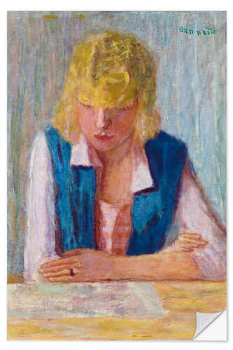 Wandsticker La Blonde au gilet bleu, 1922