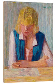 Cuadro de madera La Blonde au gilet bleu, 1922