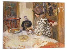Aluminium print Woman with dog at the table - Pierre Bonnard