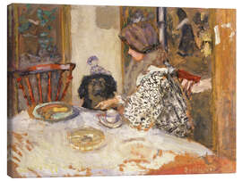 Canvas print Woman with dog at the table - Pierre Bonnard