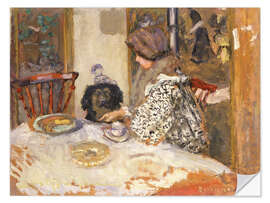 Wall sticker Woman with dog at the table - Pierre Bonnard