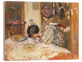 Cuadro de madera Woman with dog at the table - Pierre Bonnard