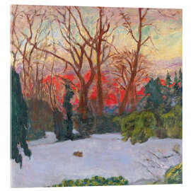 Akrylbillede The Garden under Snow, Sunset, 1910 - Pierre Bonnard