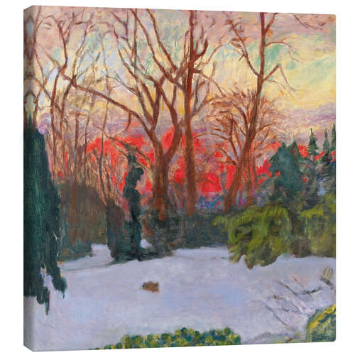 Canvas print The Garden under Snow, Sunset, 1910