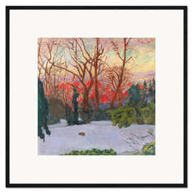 Framed art print The Garden under Snow, Sunset, 1910