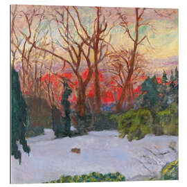Gallery Print Der Garten unter Schnee, Sonnenuntergang, 1910