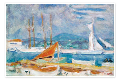 Plakat The port of Saint Tropez, 1914