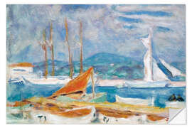 Wandsticker Der Hafen von Saint Tropez, 1914