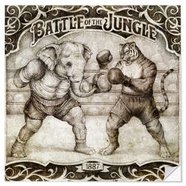 Sticker mural Battle of the Jungle - Mike Koubou