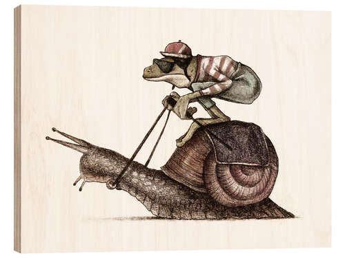 Trätavla Snail Racing