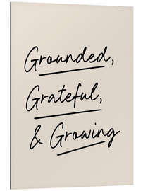 Aluminium print Grounded, Grateful and Growing - apricot and birch