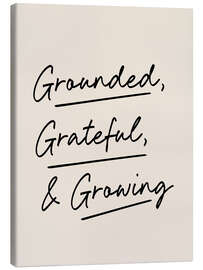 Canvas print Grounded, Grateful and Growing - apricot and birch