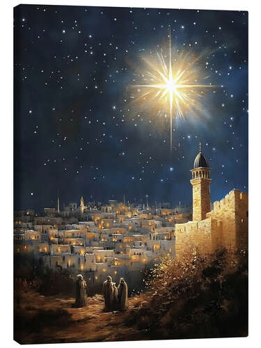 Canvas print Vintage Nativity Scene, Star of Bethlehem
