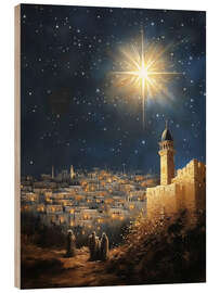 Cuadro de madera Vintage Nativity Scene, Star of Bethlehem - TAlex