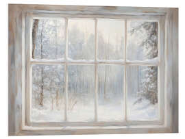 Foam board print Window Winter Forest