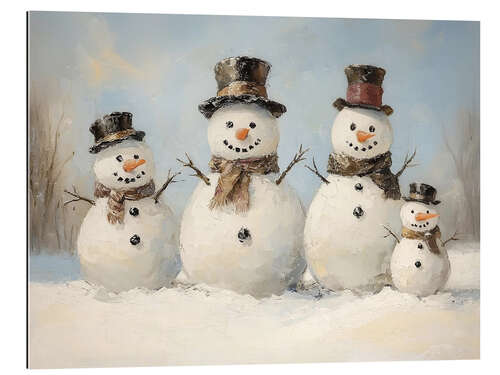 Stampa su plexi-alluminio Snowman Family