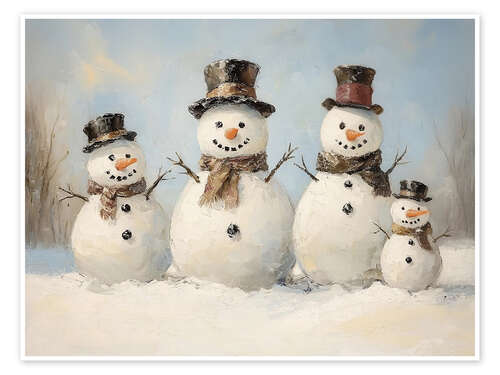 Póster Snowman Family