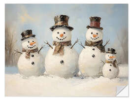 Sticker mural Snowman Family