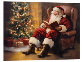 Akryylilasitaulu Santa Claus reading at the Christmas tree - TAlex