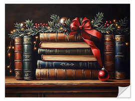 Wandsticker Vintage Weihnachtsbücher