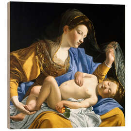 Quadro de madeira The Virgin with the Sleeping Christ Child - Orazio Gentileschi