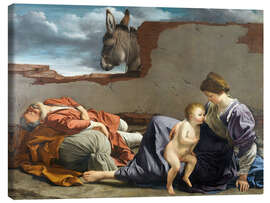 Stampa su tela Il Riposo durante la fuga in Egitto - Orazio Gentileschi