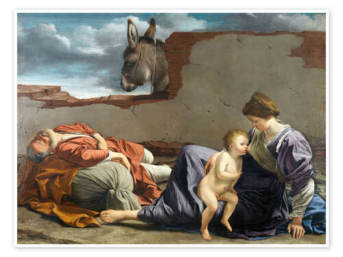Plakat Rest On The Flight Into Egypt - Orazio Gentileschi