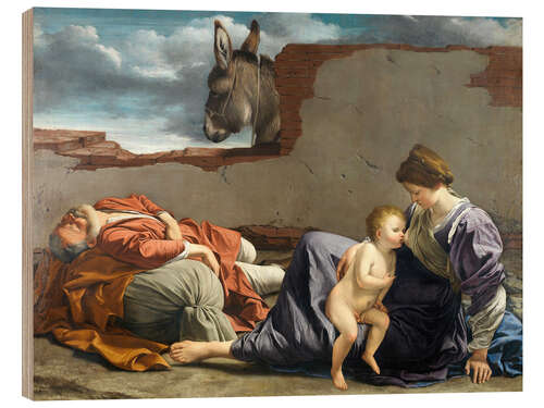 Cuadro de madera Rest On The Flight Into Egypt - Orazio Gentileschi