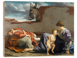 Wood print Rest On The Flight Into Egypt - Orazio Gentileschi