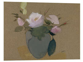 Cuadro de PVC Roses in a Blue green vase