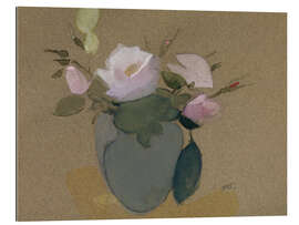 Quadro em plexi-alumínio Roses in a Blue green vase - Helene Schjerfbeck